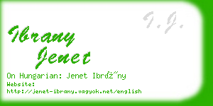 ibrany jenet business card